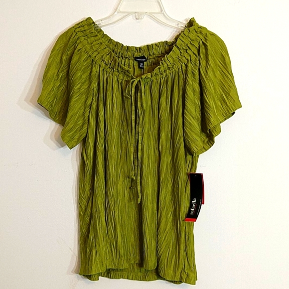 Rafaela Green Versatile Adjustable Neck Top sz XL - Picture 3 of 8